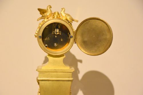 UNUSUAL ENAMEL MOUNTED GILT BRASS MANTEL TIMEPIECE - ADDITIONAL PHOTO 6
