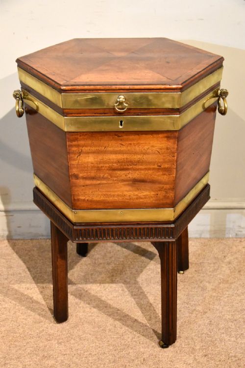 18th century mahogany hexagonal wine cooler - CATEGORY: ANTIQUE MISCELLANEOUS - DATED 18TH CENTURY