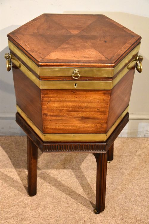 18TH CENTURY MAHOGANY HEXAGONAL WINE COOLER - ADDITIONAL PHOTO 1