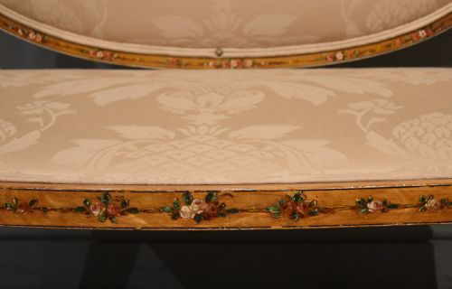 19TH CENTURY SATINWOOD PAINTED SOFA - ADDITIONAL PHOTO 3