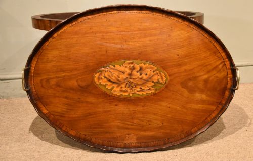 GEORGE III MAHOGANY OVAL TRAY ON STAND - ADDITIONAL PHOTO 4