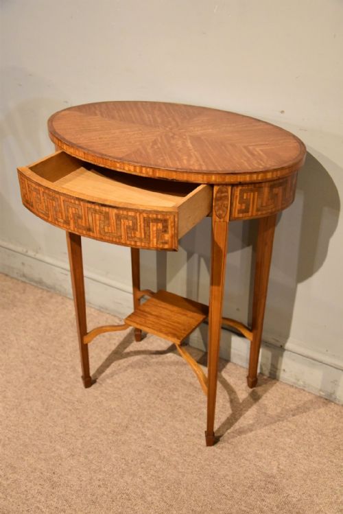LATE 19TH CENTURY OVAL SATINWOOD INLAID TABLE - ADDITIONAL PHOTO 2