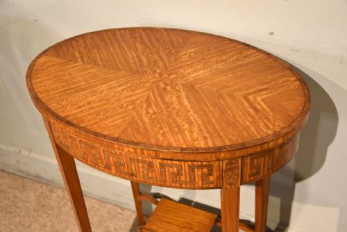 LATE 19TH CENTURY OVAL SATINWOOD INLAID TABLE - ADDITIONAL PHOTO 3