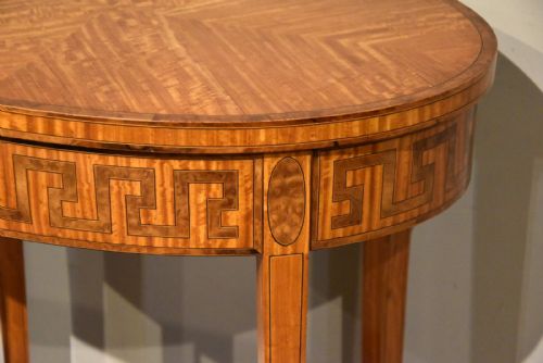 LATE 19TH CENTURY OVAL SATINWOOD INLAID TABLE - ADDITIONAL PHOTO 4