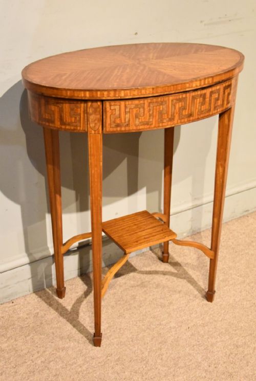 LATE 19TH CENTURY OVAL SATINWOOD INLAID TABLE - ADDITIONAL PHOTO 5