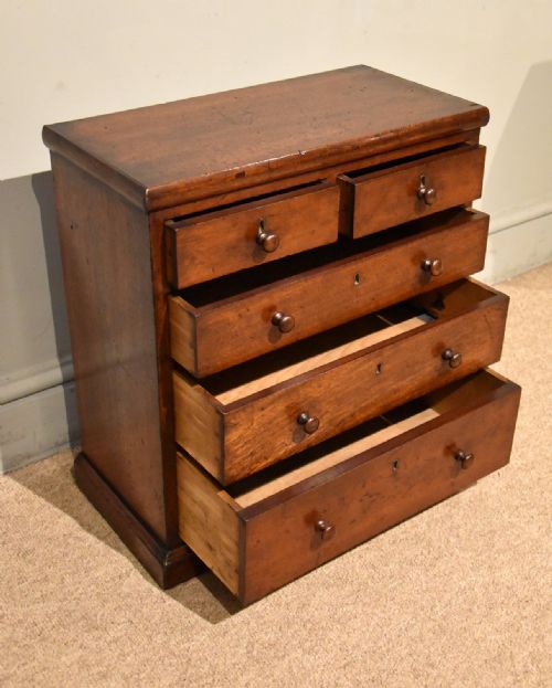 EARLY VICTORIAN MAHOGANY MINIATURE CHEST OF DRAWERS - ADDITIONAL PHOTO 1