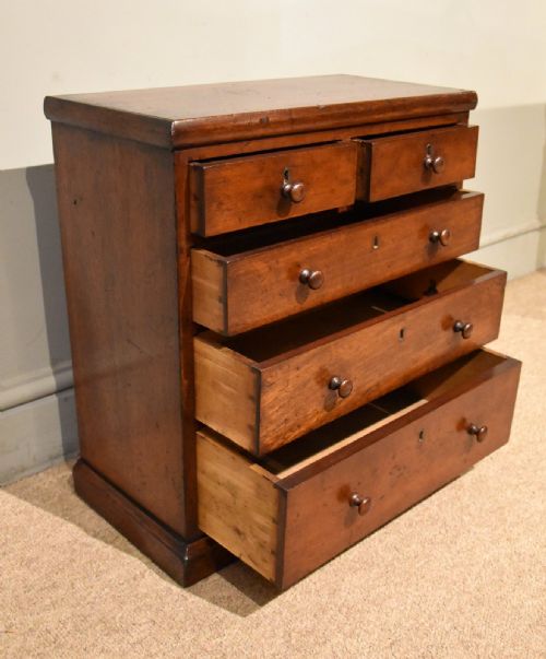 EARLY VICTORIAN MAHOGANY MINIATURE CHEST OF DRAWERS - ADDITIONAL PHOTO 2