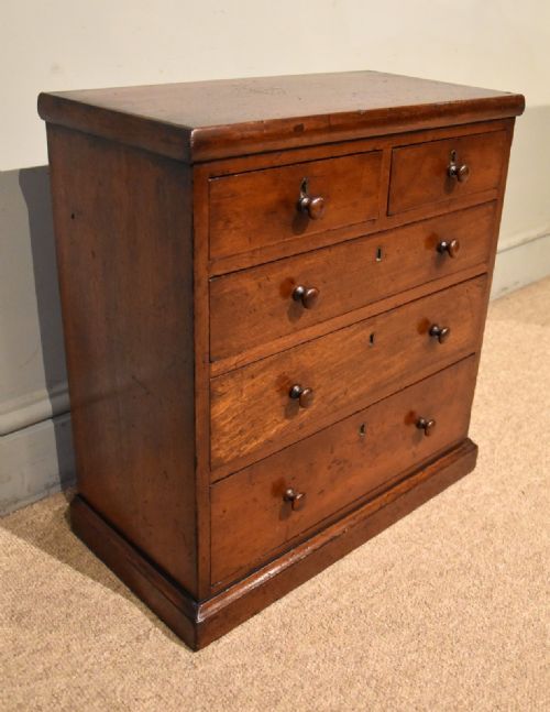 EARLY VICTORIAN MAHOGANY MINIATURE CHEST OF DRAWERS - ADDITIONAL PHOTO 4