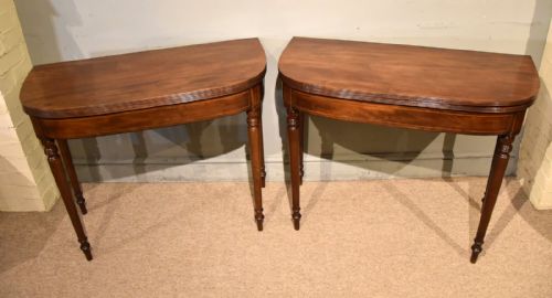 PAIR OF GEORGE III MAHOGANY TEA TABLES - ADDITIONAL PHOTO 1
