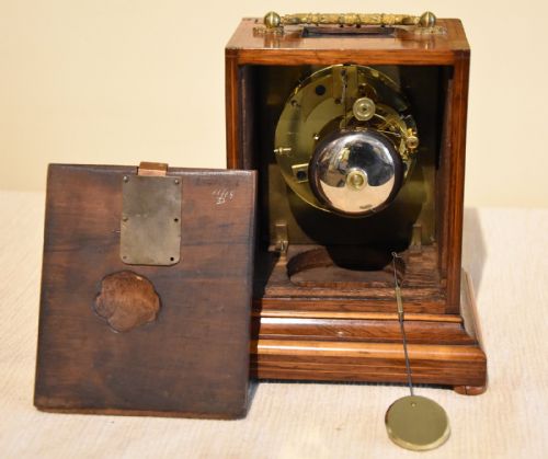 ROSEWOOD MARQUETRY MANTEL CLOCK - ADDITIONAL PHOTO 4