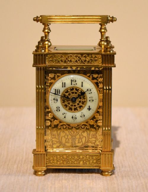 carriage timepiece cream enamel annular chapter ring - CATEGORY: ANTIQUE CLOCKS - DATED 19TH CENTURY