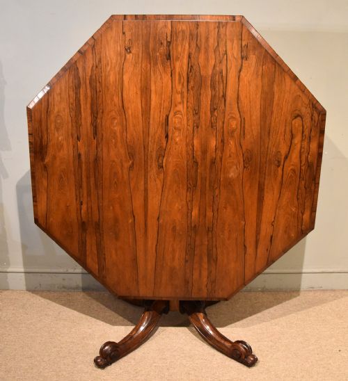 william iv octagonal rosewood centre table - CATEGORY: ANTIQUE TABLES - DATED 19TH CENTURY