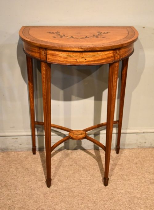 19th century satinwood inlaid console table - CATEGORY: ANTIQUE TABLES - DATED 19TH CENTURY