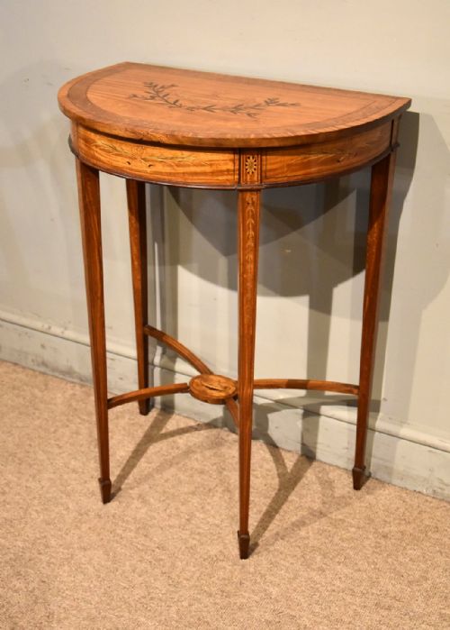 19TH CENTURY SATINWOOD INLAID CONSOLE TABLE - ADDITIONAL PHOTO 1