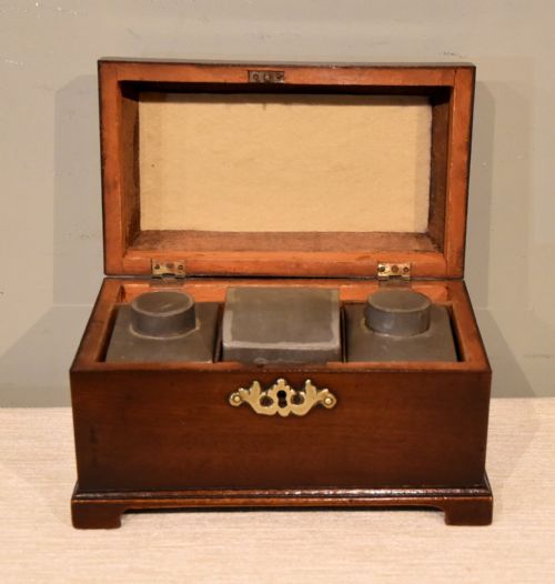 18TH CENTURY MAHOGANY TEA CHEST CADDY - ADDITIONAL PHOTO 1