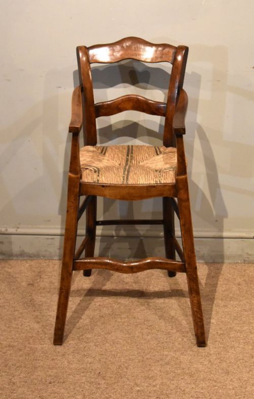 FRENCH WALNUT AND BEECH CHILD'S HIGH CHAIR - ADDITIONAL PHOTO 1