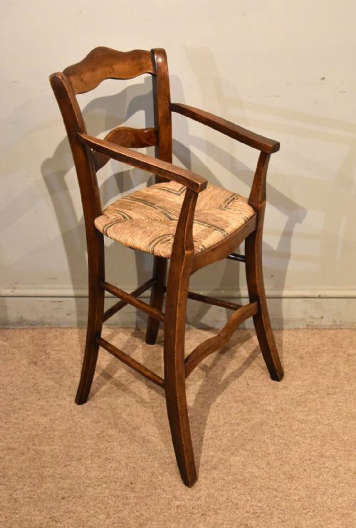 FRENCH WALNUT AND BEECH CHILD'S HIGH CHAIR - ADDITIONAL PHOTO 2