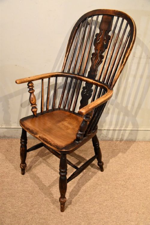 19TH CENTURY ASH AND ELM HIGH BACK WINDSOR CHAIR - ADDITIONAL PHOTO 1