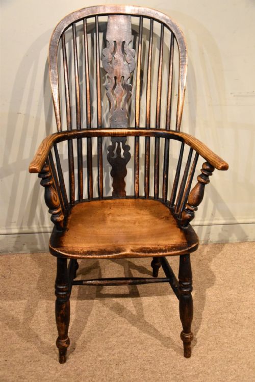 19TH CENTURY ASH AND ELM HIGH BACK WINDSOR CHAIR - ADDITIONAL PHOTO 2
