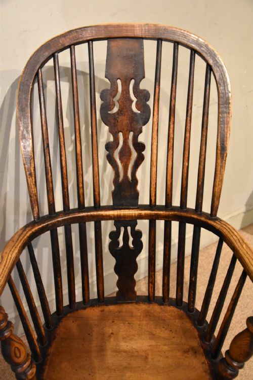 19TH CENTURY ASH AND ELM HIGH BACK WINDSOR CHAIR - ADDITIONAL PHOTO 3