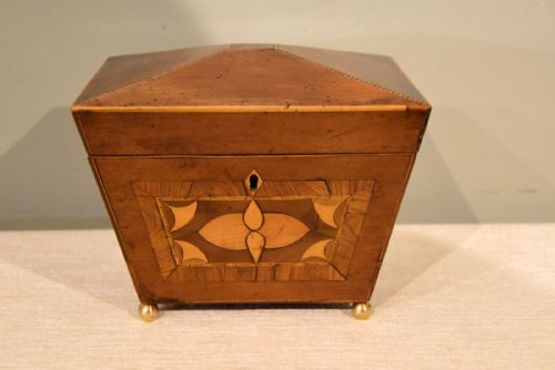 regency mahogany tea caddy - CATEGORY: ANTIQUE BOXES - DATED REGENCY