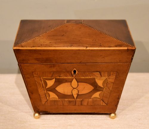 REGENCY MAHOGANY TEA CADDY - ADDITIONAL PHOTO 1