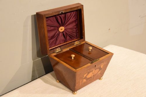 REGENCY MAHOGANY TEA CADDY - ADDITIONAL PHOTO 3