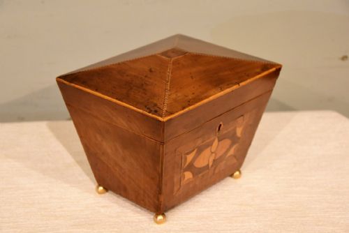 REGENCY MAHOGANY TEA CADDY - ADDITIONAL PHOTO 5