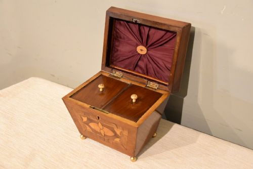 REGENCY MAHOGANY TEA CADDY - ADDITIONAL PHOTO 6