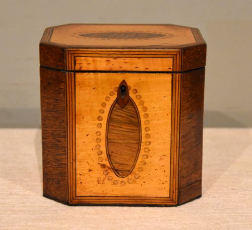 late 18th century octagonal tea caddy - CATEGORY: ANTIQUE BOXES - DATED 18TH CENTURY