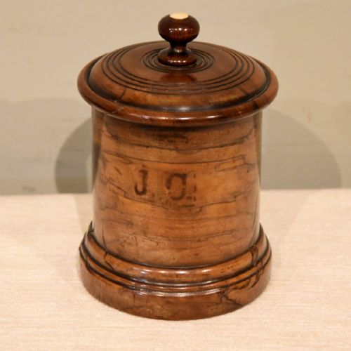 treen spice or tobacco jar - CATEGORY: ANTIQUE BOXES - DATED 19TH CENTURY