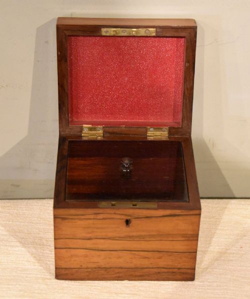 ROSEWOOD AND SYCAMORE TUNBRIDGE WARE TEA CADDY - ADDITIONAL PHOTO 1