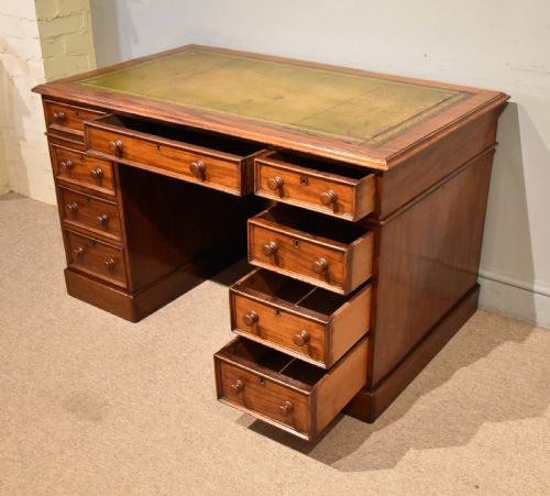 MID 19TH CENTURY MAHOGANY PEDESTAL DESK - ADDITIONAL PHOTO 2