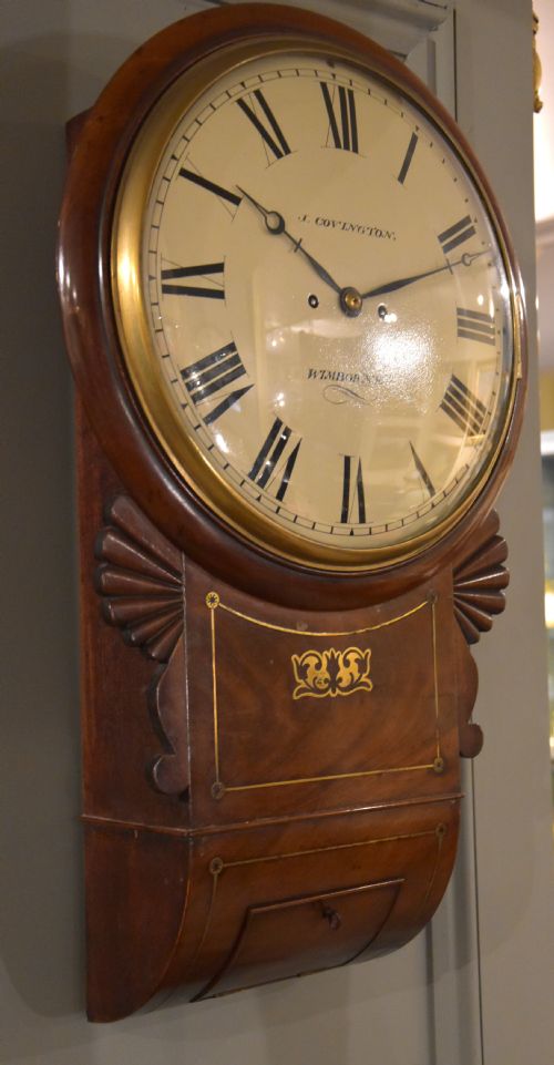 ENGLISH STRIKING DROP DIAL SIGNED J COVINGTON WIMBOURNE - ADDITIONAL PHOTO 2