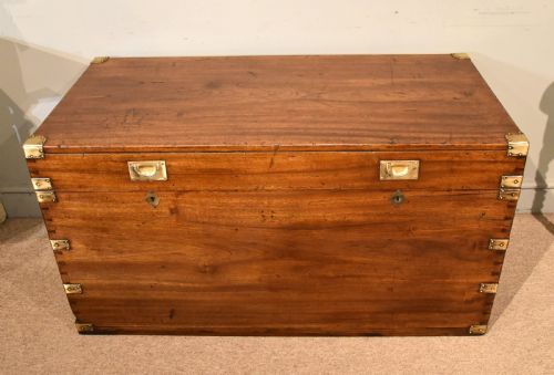 a large camphor wood campaign chest - CATEGORY: ANTIQUE CHESTS - DATED 19TH CENTURY