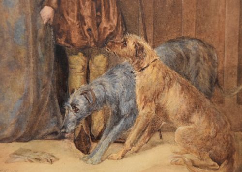 WATERCOLOUR BY JOHN EDWARD GOODALL THE KEEPER OF THE HOUNDS - ADDITIONAL PHOTO 3