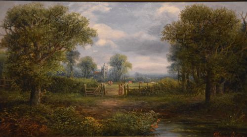 OIL PAINTING BY EDWIN BUTTERY THE PATH BETWEEN THE VILLAGES - ADDITIONAL PHOTO 1