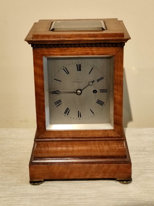 WILLIAM IV SATINWOOD FOUR GLASS MANTEL TIMEPIECE - ADDITIONAL PHOTO 1