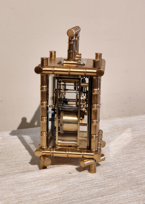 CARRIAGE CLOCK IN BAMBOO CASE - ADDITIONAL PHOTO 2