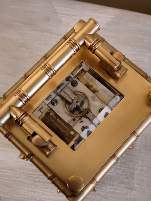 CARRIAGE CLOCK IN BAMBOO CASE - ADDITIONAL PHOTO 3