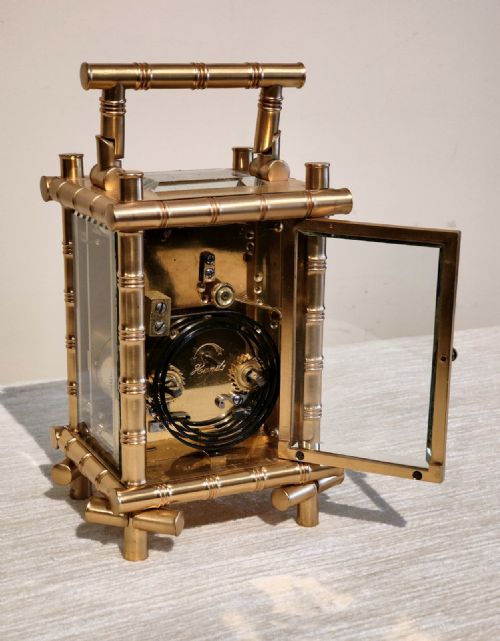 CARRIAGE CLOCK IN BAMBOO CASE - ADDITIONAL PHOTO 4