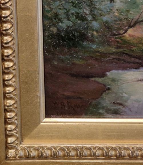 OIL PAINTING BY WILLIAM B ROWE THE WOODLAND POOL - ADDITIONAL PHOTO 2