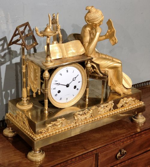 FRENCH EMPIRE ORMOLU MANTEL CLOCK - ADDITIONAL PHOTO 1