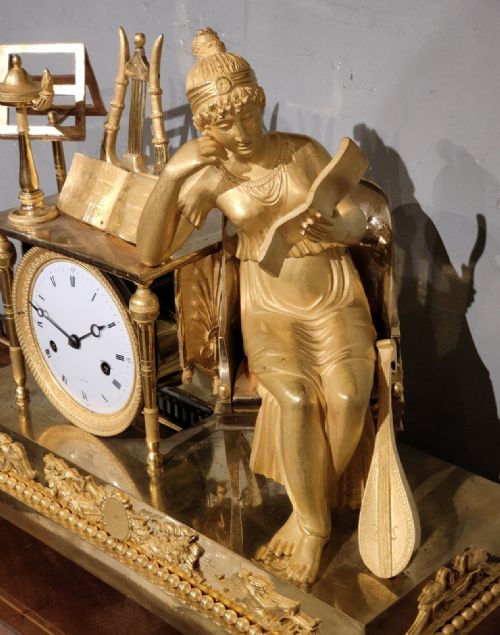 FRENCH EMPIRE ORMOLU MANTEL CLOCK - ADDITIONAL PHOTO 2