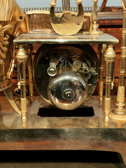 FRENCH EMPIRE ORMOLU MANTEL CLOCK - ADDITIONAL PHOTO 4