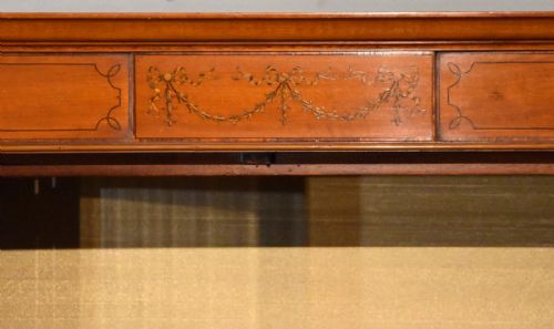 LATE VICTORIAN SATINWOOD GLAZED TOP BOOKCASE CABINET - ADDITIONAL PHOTO 5