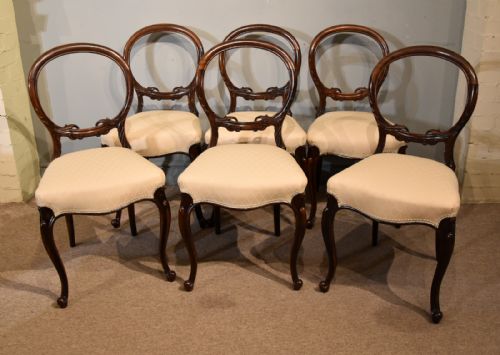 set of six rosewood victorian dining chairs - CATEGORY: ANTIQUE CHAIRS - DATED VICTORIAN