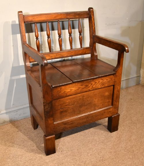 SMALL FRENCH BRETON CHESTNUT BENCH - ADDITIONAL PHOTO 2