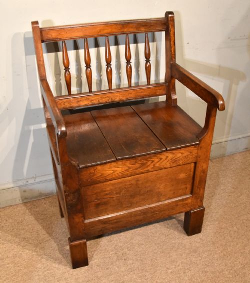 SMALL FRENCH BRETON CHESTNUT BENCH - ADDITIONAL PHOTO 5