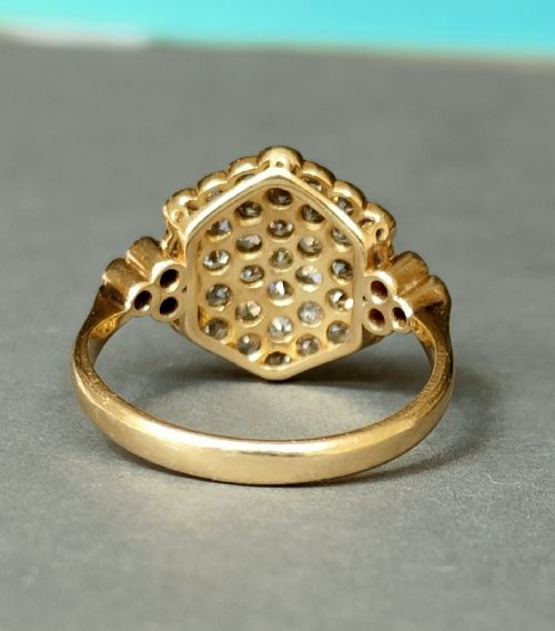 ART DECO 18CT GOLD PLATINUM DIAMOND PLAQUE RING - ADDITIONAL PHOTO 5